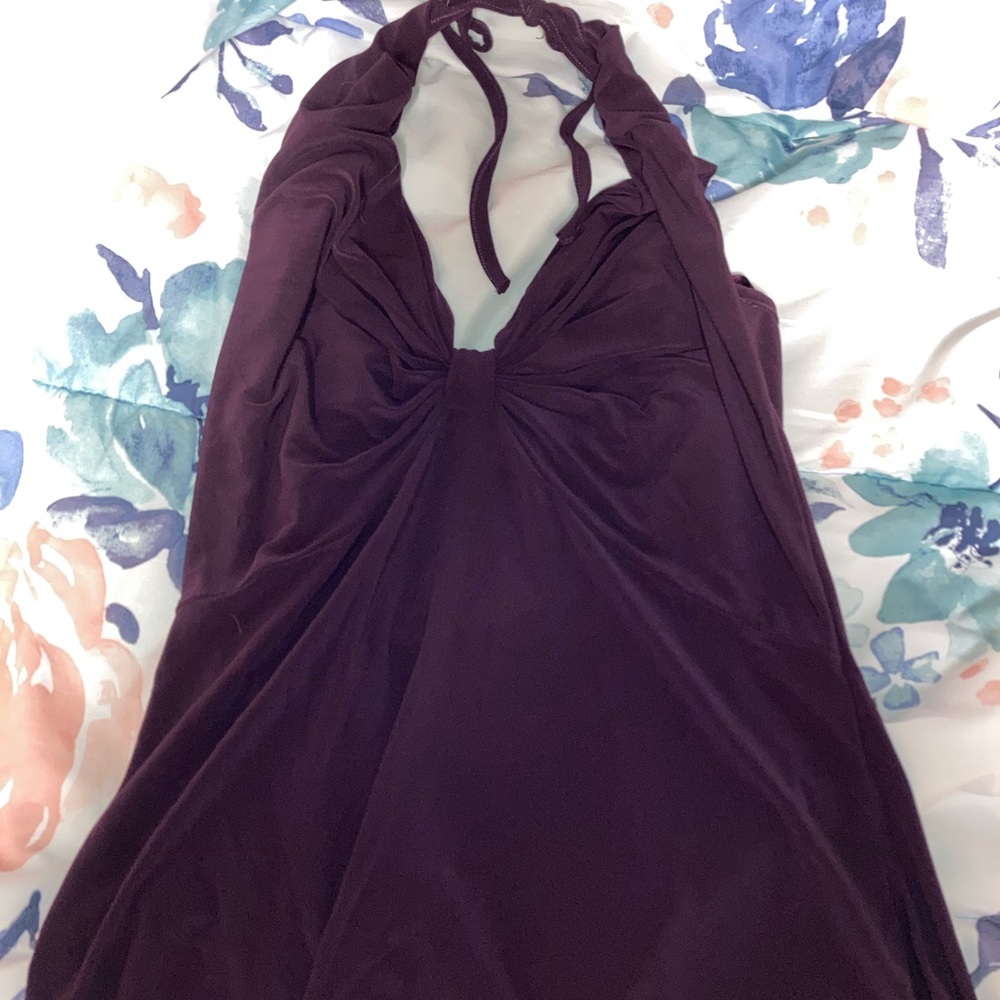 Purple flowy summer blouse